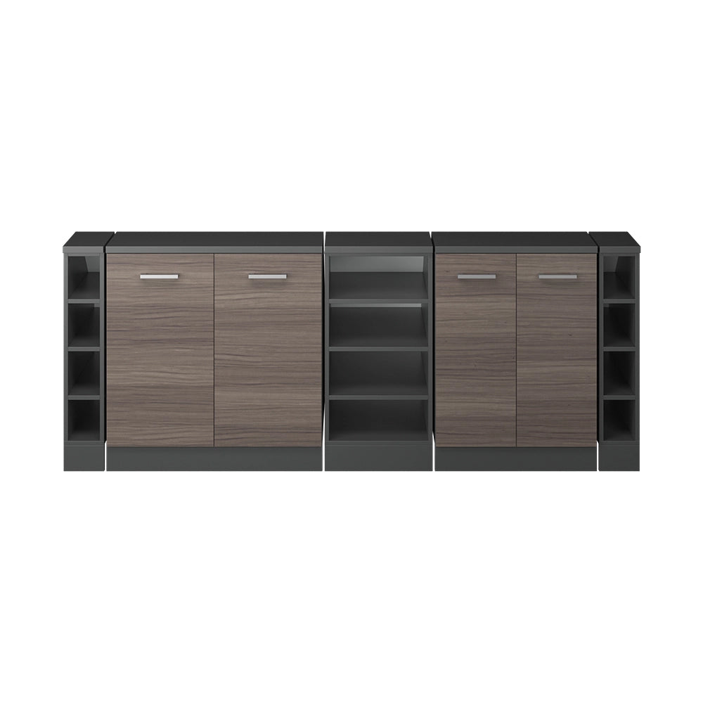 Set di mobili sottotetto Rion Grigio nobile/Antracite 210 cm Set di 5 carcasse armadio profondità 60 cm Vicco