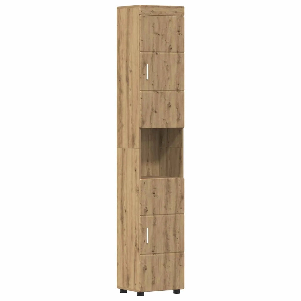 Set di Armadi da Bagno TULUM Rovere artigianale 880360