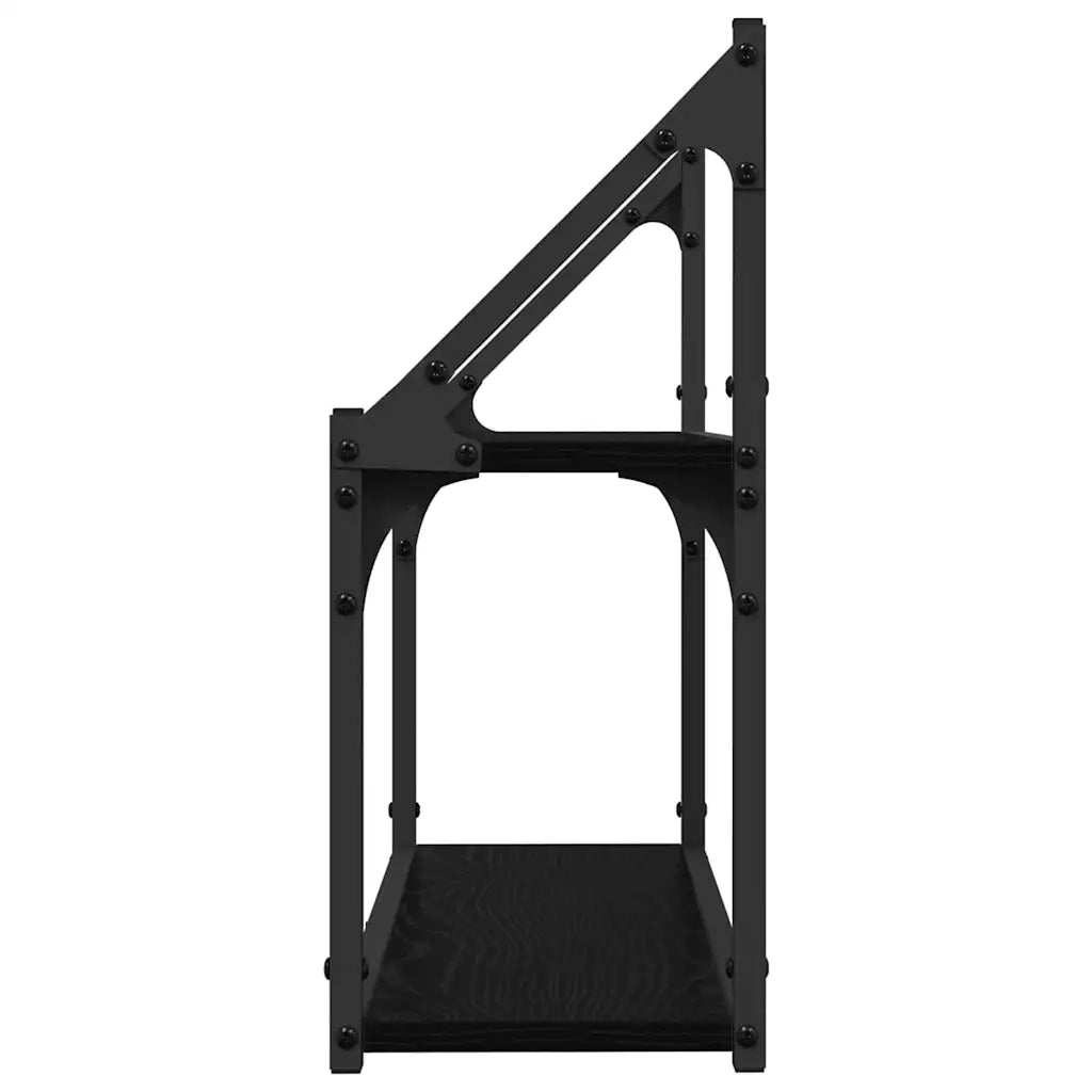 Scaffale da parete con lo scaffale Rovere nero 60 x 21 x 51 cm 883515