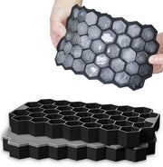 Blocchi per gelato a forma di cubo 37 pezzi - supporto per blocchi per gelato con coperchio - silicone - accumulabili - BPA libero - resistente alla lavastoviglie