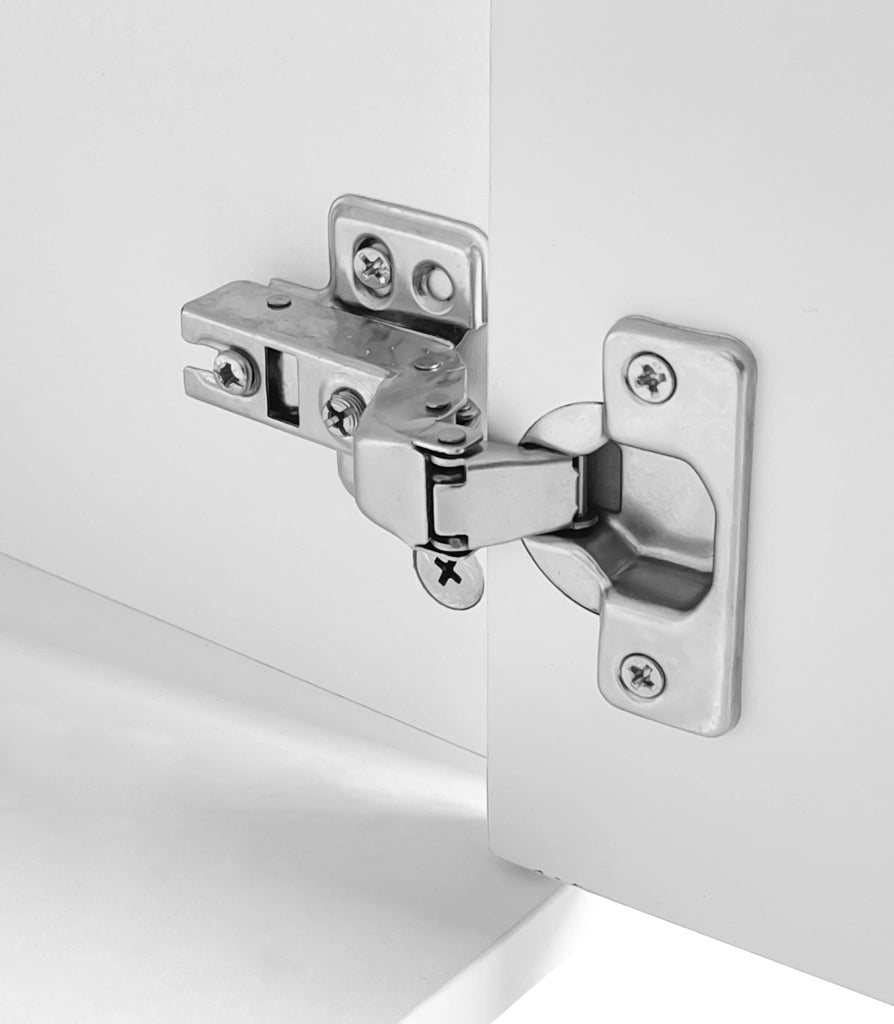 Toeletta bianca con specchio LED a 3 luci, due cassetti e design scorrevole
