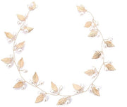 Accessori per capelli per la sposa - Fascia per la sposa - Pizzo a foglia d'oro rosato - Accessori per capelli per la sposa - Sposa - Design manuale