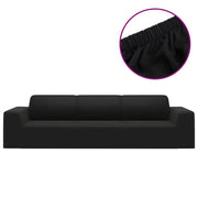 Fodera Elasticizzata per Divano 4 Posti Jersey Poliestere Nero CFW4013167