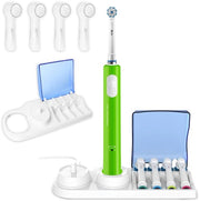 Supporto per spazzola da denti elettrica con coperchio - Supporto per spazzola da denti elettrica - Supporto per spazzola da denti Bianco Compatibile con Oral B con 4 spazzole da denti Protezione coperchio.