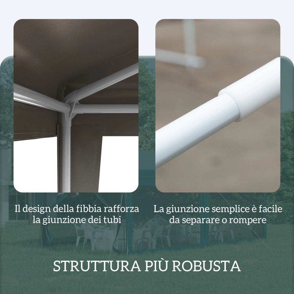 Gazebo da Giardino 3x3 m Pieghevole e Portatile per Feste con Copertura Anti UV Grigio