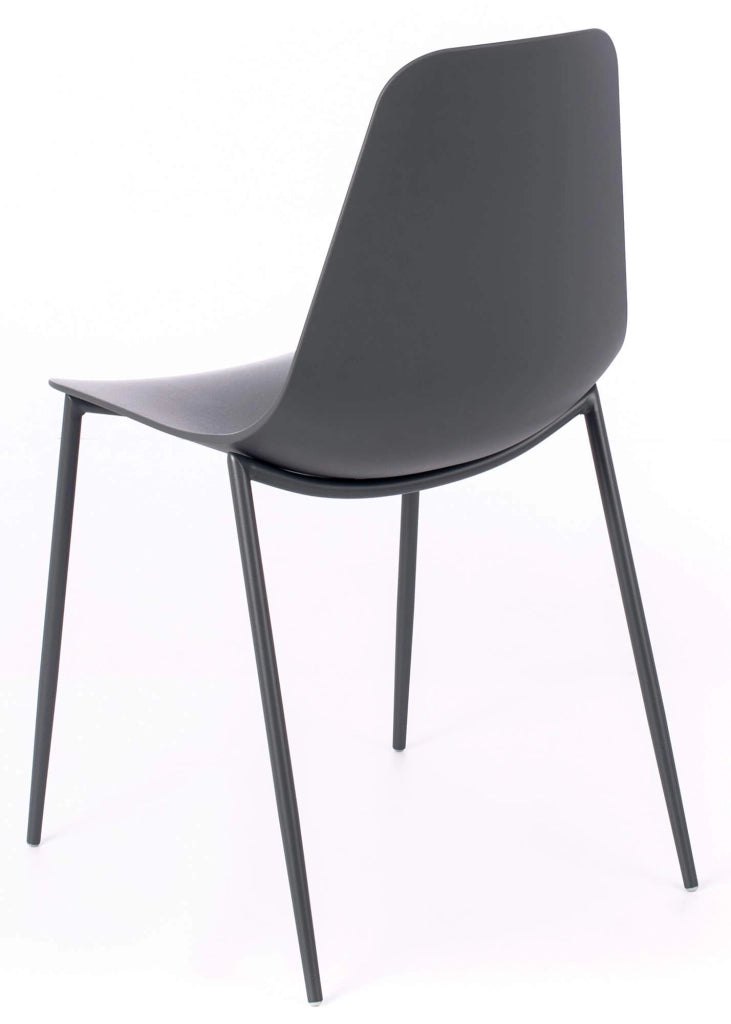 Set 4 Sedie 49x48,5x88 cm in Polipropilene Grigio Scuro