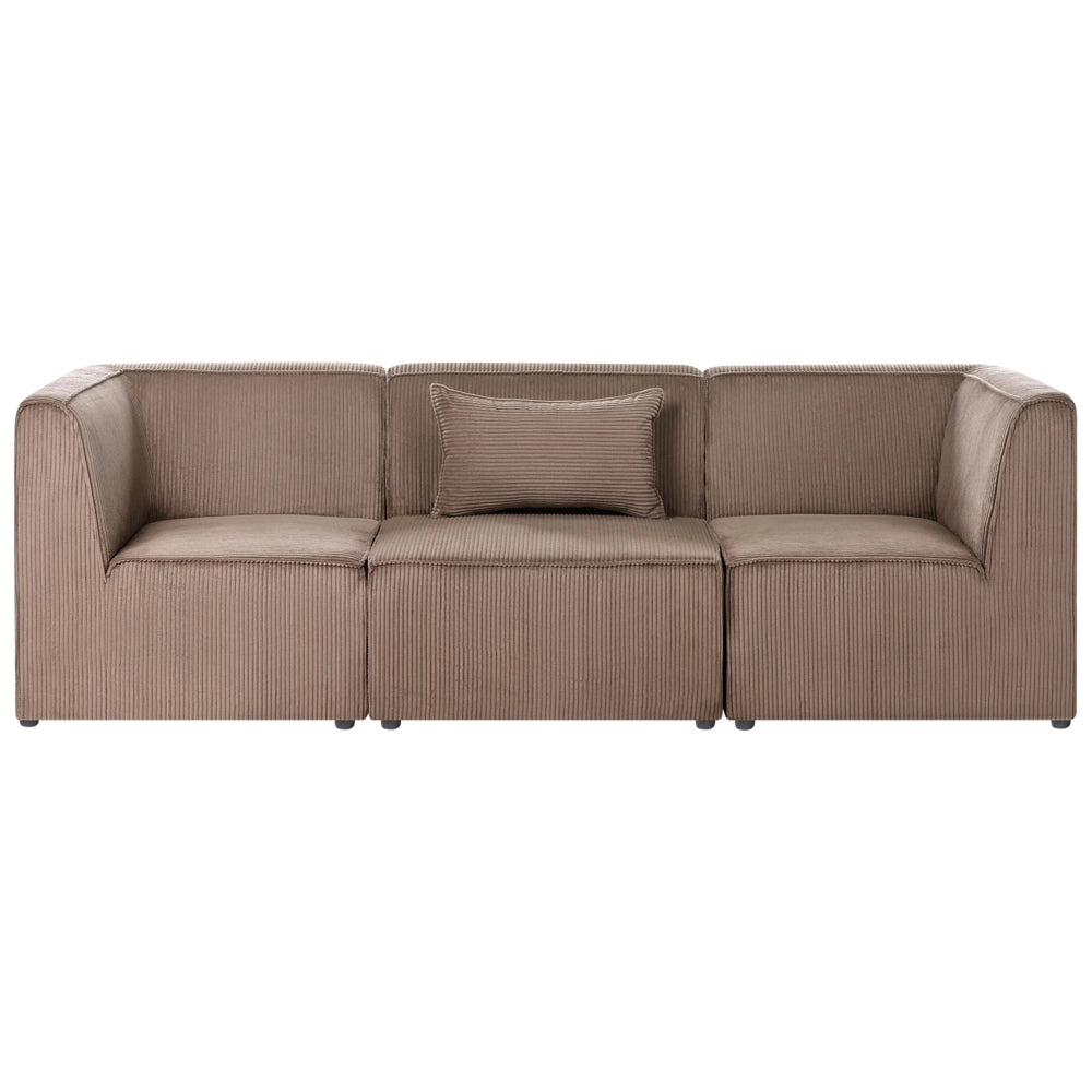 Divano modulare in Velluto a coste beige stile classico soggiorno