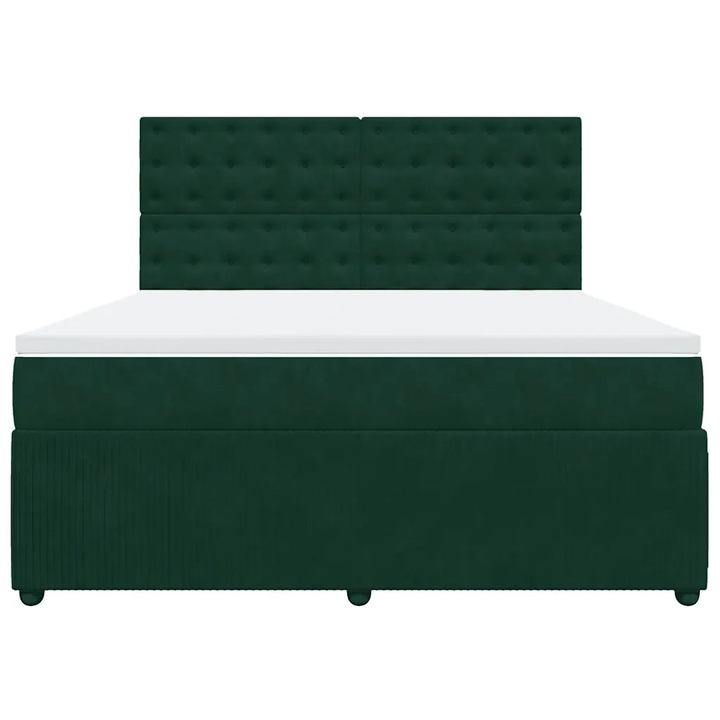 Giroletto a Molle con Materasso Verde Scuro 180x200 cm Velluto 3292421