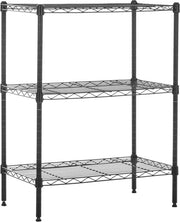 Scaffale a 3 ripiani - regolabile in altezza - capacità di carico 340 kg - nero - 34 x 589 x 762 cm