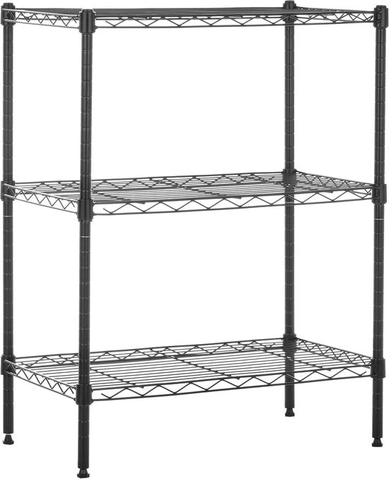 Scaffale a 3 ripiani - regolabile in altezza - capacità di carico 340 kg - nero - 34 x 589 x 762 cm