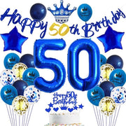 Decorazione di compleanno per il 50° anniversario - Ballooni blu - 50 pezzi