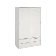 Guardaroba 2 ante Frediana, Mobile camera da letto, Cabina armadio portabiti, Armadio appendiabiti, 121x60 h200 cm, Bianco
