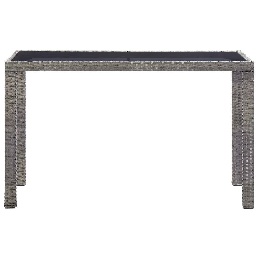 Tavolo da Giardino Antracite 123x60x74 cm in Polyrattan cod mxl 61187
