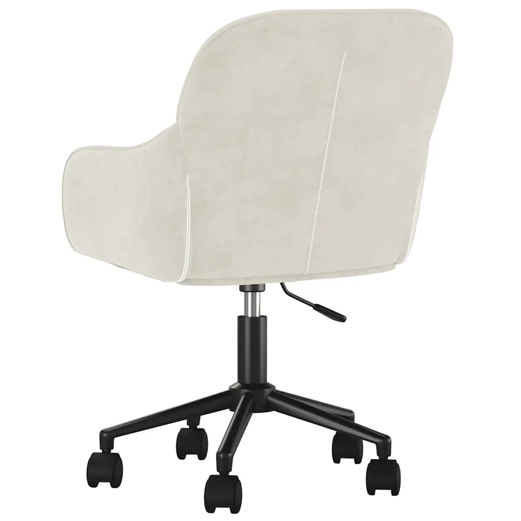 Sedia da Ufficio Girevole Crema in Velluto 344876