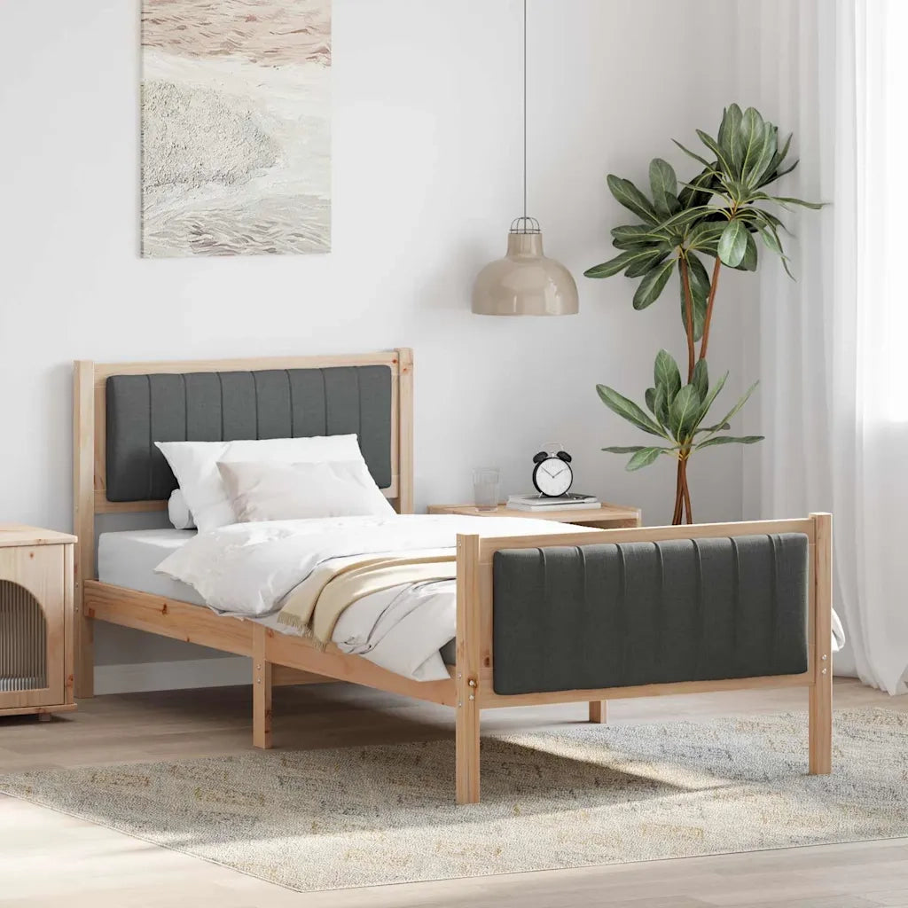 Struttura del Letto marrone e grigio scuro 90 x 190 cm 878505