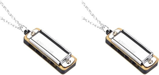 Mini Armonica a Catena Portatile 4 Fasi Armonica Strumento Musicale Decorativo Gadget per Bambini e Adulti - 2 Pezzi - Contenuto HTML.