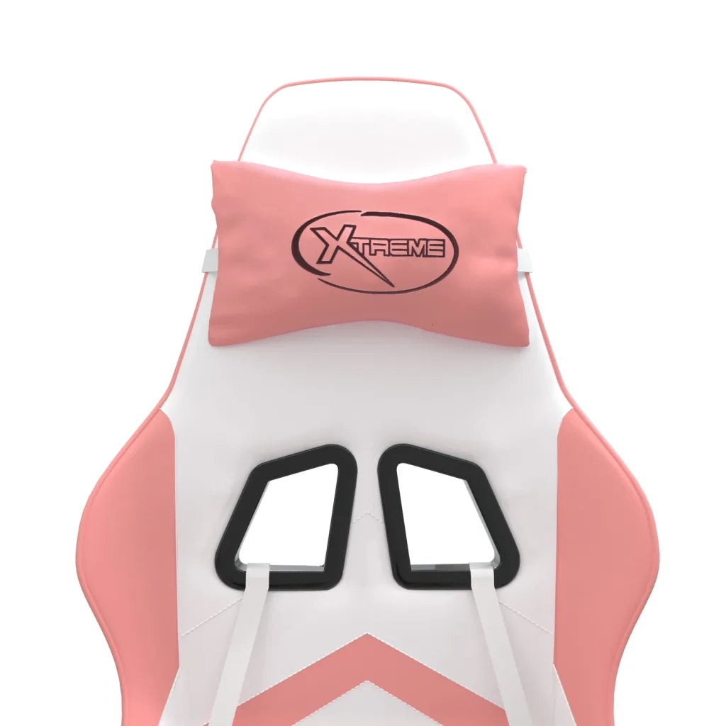 Sedia da Gaming | Sedia da e-sports Bianco e Rosa in Similpelle