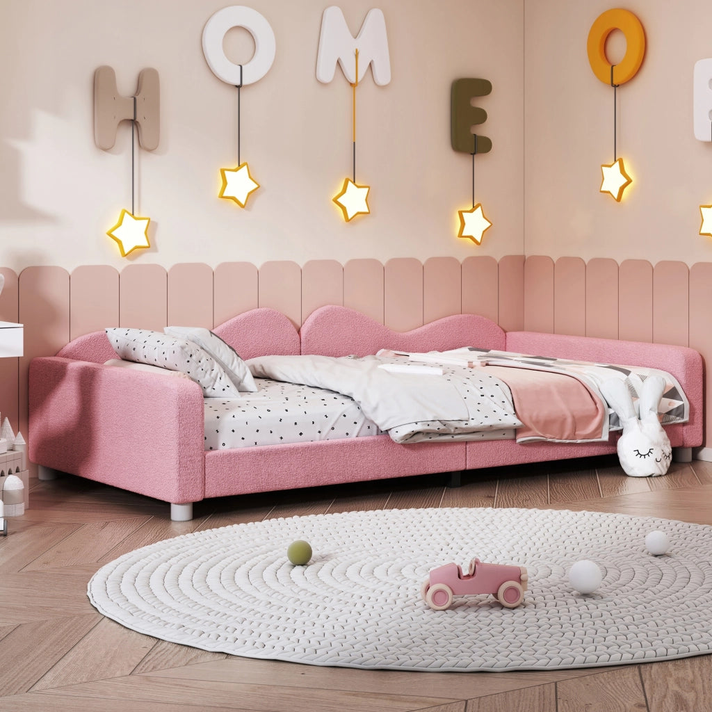 Letto singolo imbottito - Xylo - 90x200 cm - Rosa