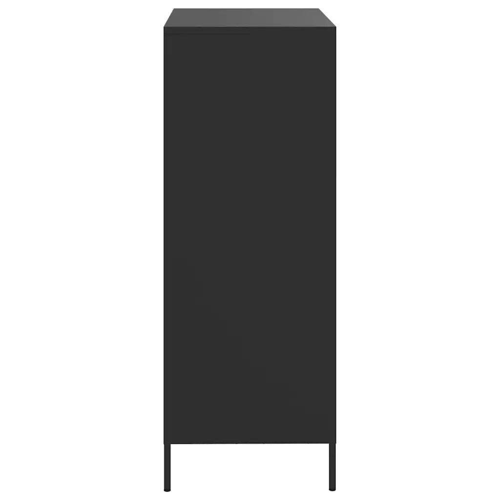 Credenza-Buffet-Armadio da cucina Nera 68x39x101,5 cm in Acciaio 895332