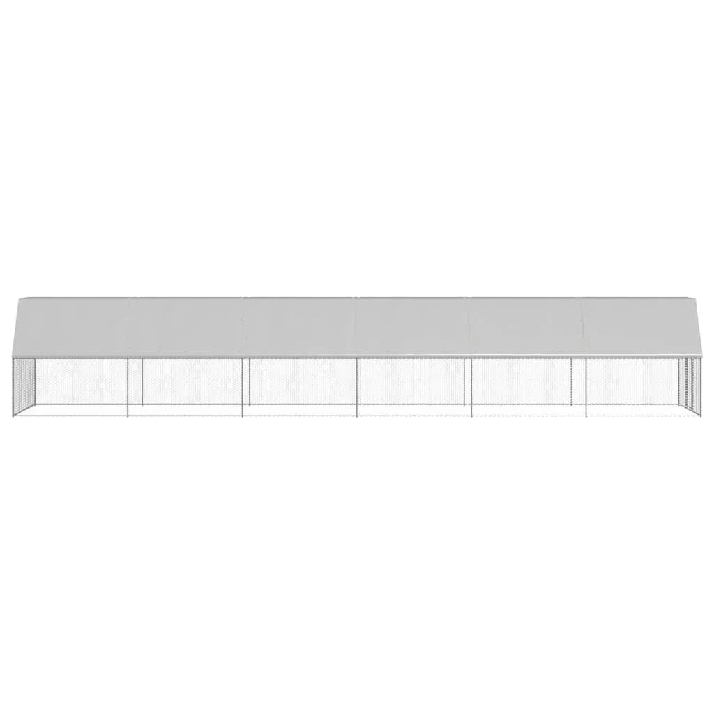 Pollaio da esterno 2 x 12 x 2 m in acciaio zincato con tetto impermeabile 02_0001688