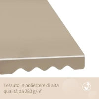Tenda da Sole a Caduta con Rullo Avvolgibile e Angolazione Regolabile 0-120°, 180×70cm, Beige