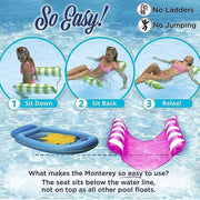 Ombrellone Galleggiante Multifunzionale 4 in 1 - Ombrello Inflato Lounge - Sella Lounge Ombrello Drifter - Ombrello Acquatico Lounge - Acqua Ombrello - Blu Pastello & Blu chiaro