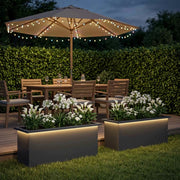 Fioriera da giardino con LED 2 pz Antracite 30 x 80 x 30 cm 8008103