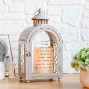 Lanterna di Memoria 28cm Alta con LED Candelabra - Disegno d'Amore - Simbolo di Condoglianza - Regali di Condolèanza per la Perdita di un Caro - Grigio