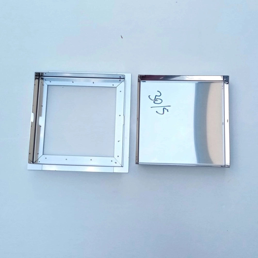 Sigillo 300 x 300 x h 80mm chiusino di acciaio inox pesante da incasso