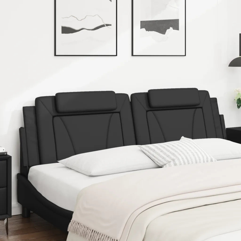 vidaXL Cuscino Testiera Nero 183 cm in Similpelle