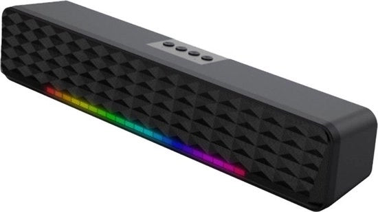 Sottosistema audio Bluetooth 5.0 con subwoofer e soundbar con effetti di luce RGB dinamici, adatto per computer, smartphone e TV