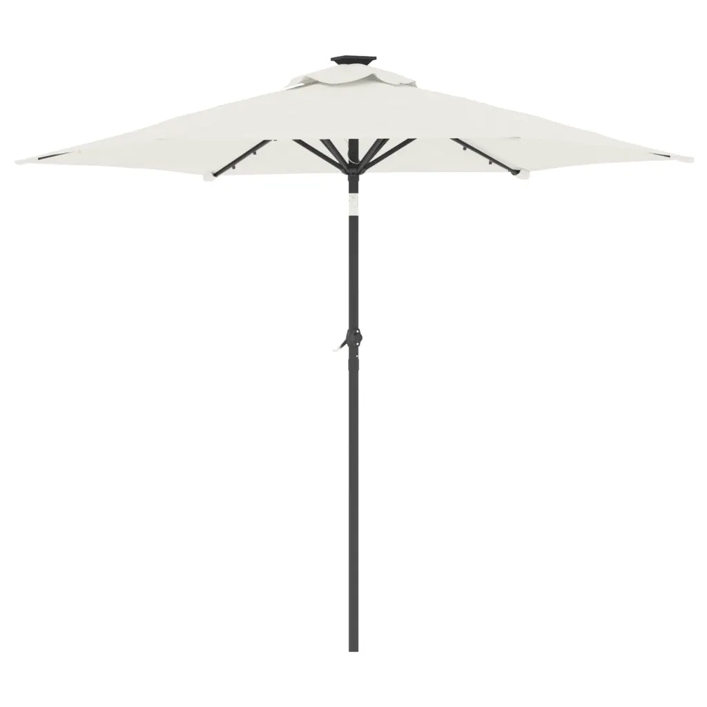 Ombrellone Giardino con LED Palo Acciaio Bianco 225x225x212 cm 4005066