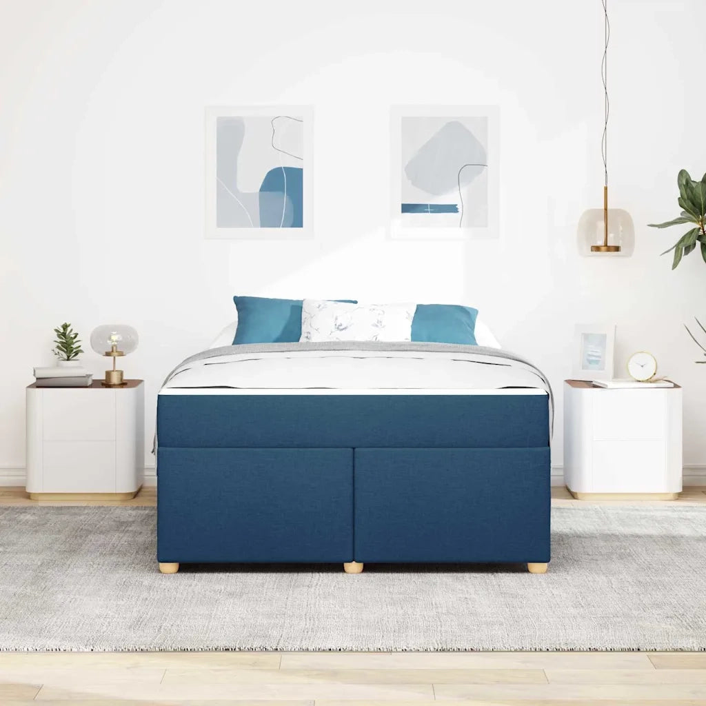 vidaXL Struttura del letto con materasso Blu 160 x 200 cm Tessuto