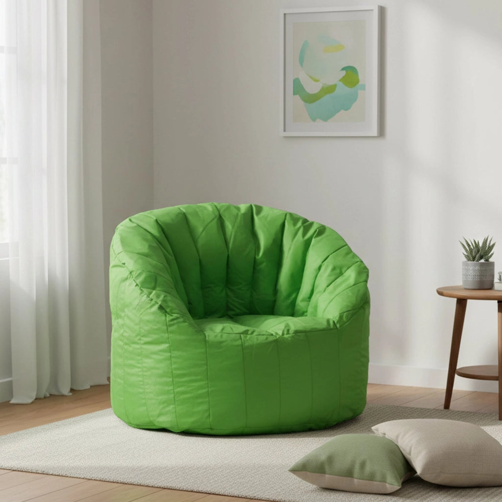 Poltrona imbottita Allos, colore verde, Misure 80 x 80 x 80 cm