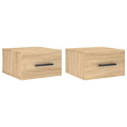 Set di 2 Comodini | Armadio da Notte | Mobiletto da notte a Muro Rovere Sonoma 35x35x20 cm