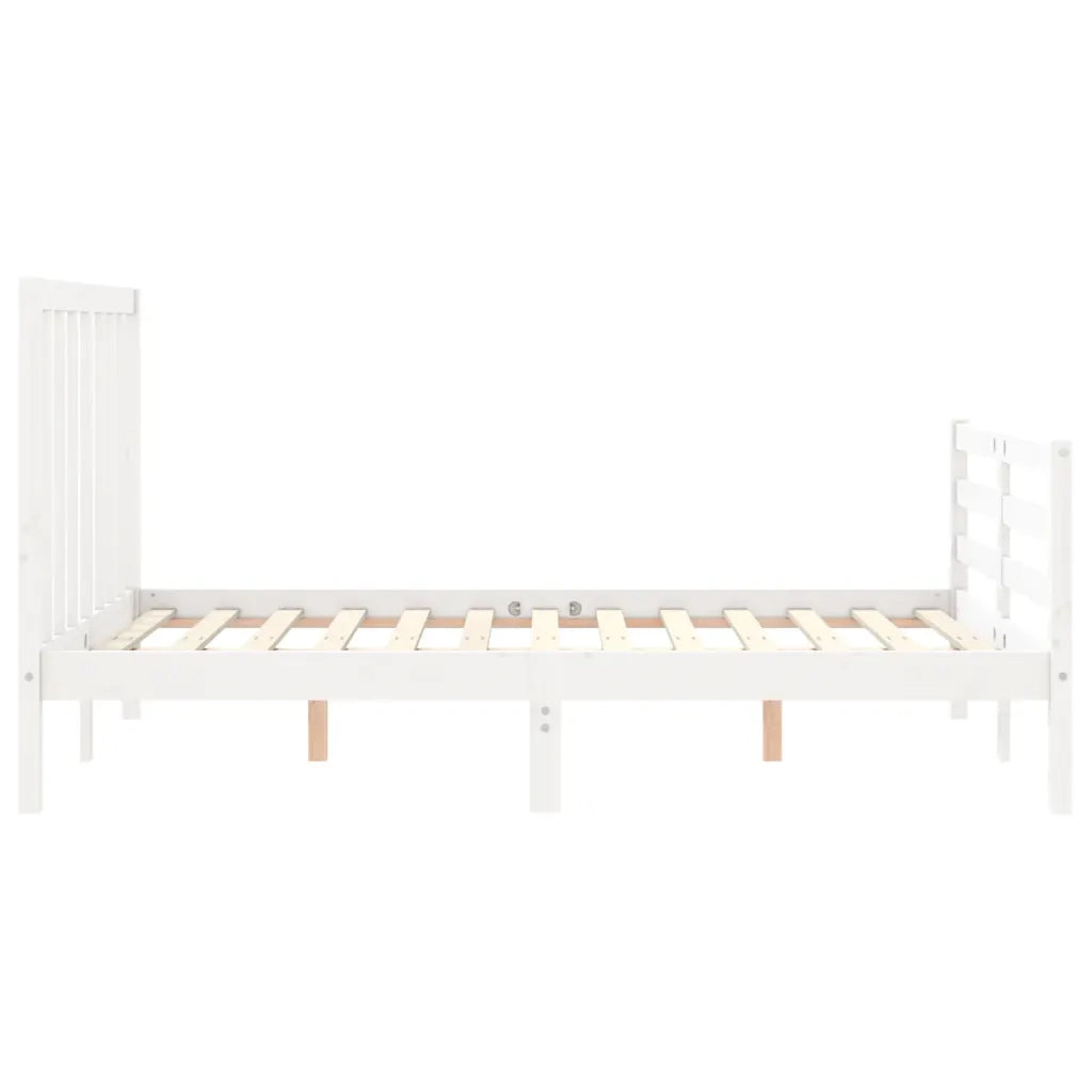 Giroletto senza Materasso-Struttura Letto Bianco 140x200 cm Legno Massello Pino 152567