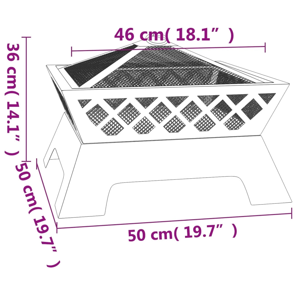 Braciere con Attizzatoio 50 cm XXL in Acciaio CFW5457088
