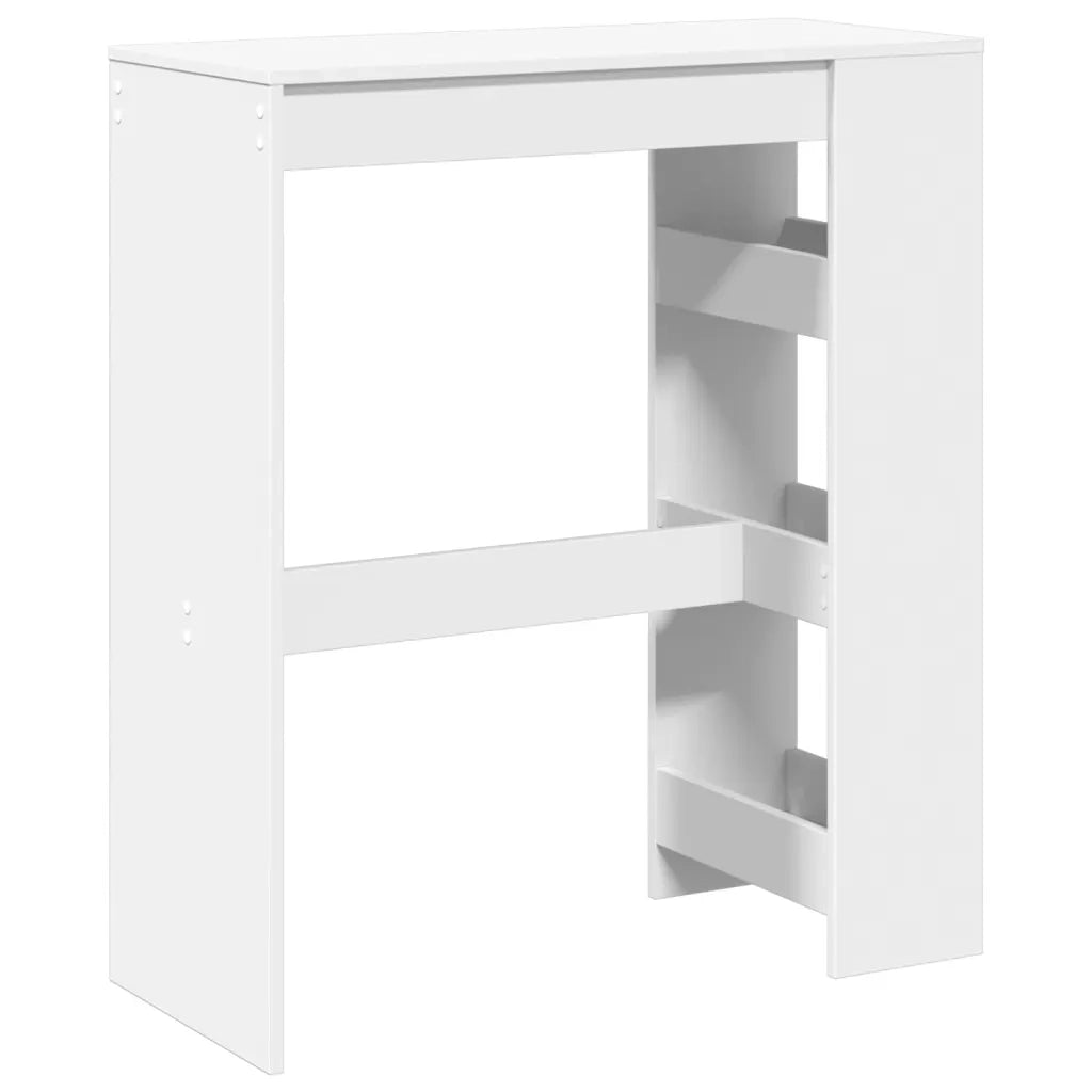 Tavolo Bar con Rastrelliera Bianco 90x40x103,5 cm Multistrato