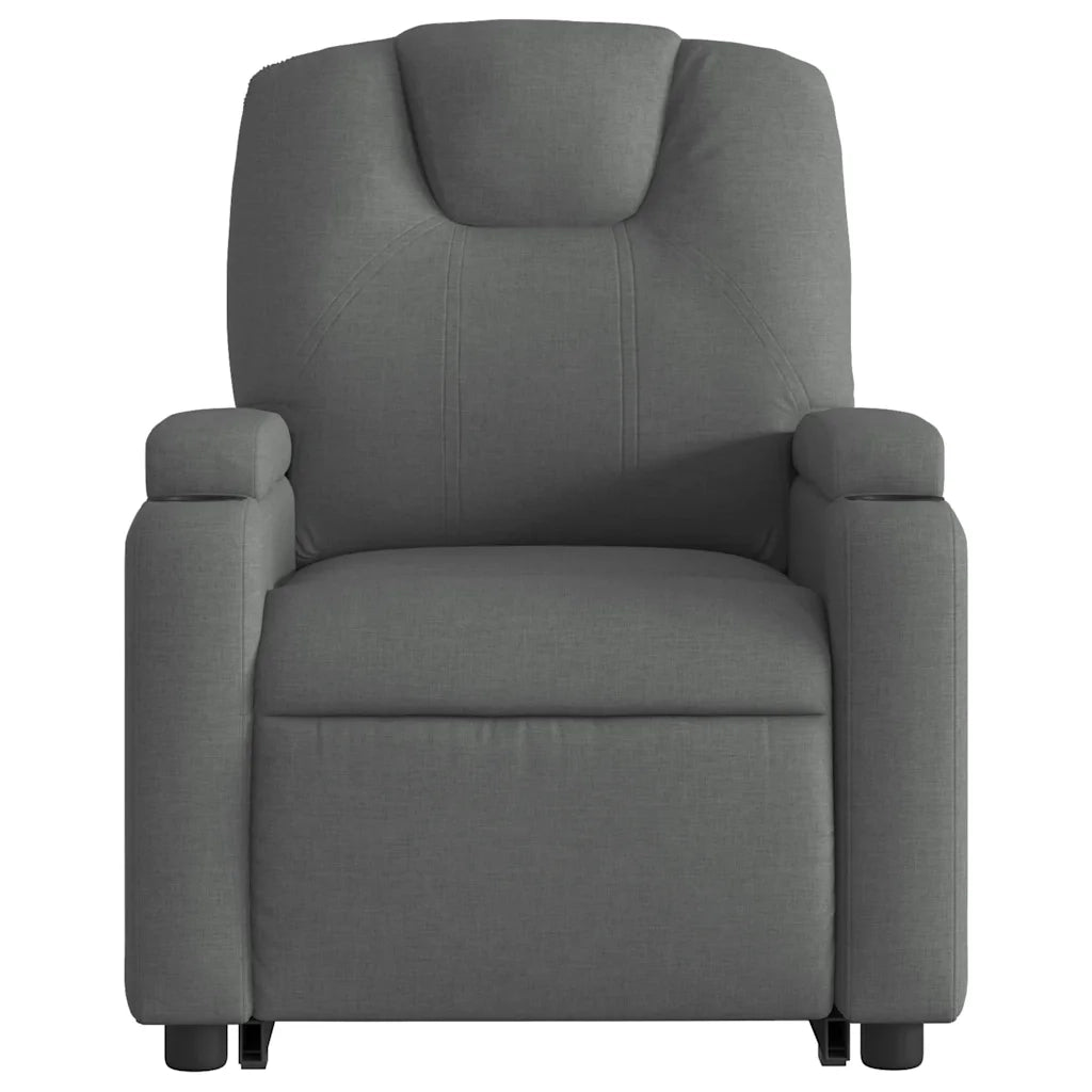Poltrona Alzapersona Reclinabile Grigio Scuro in Tessuto 3204369