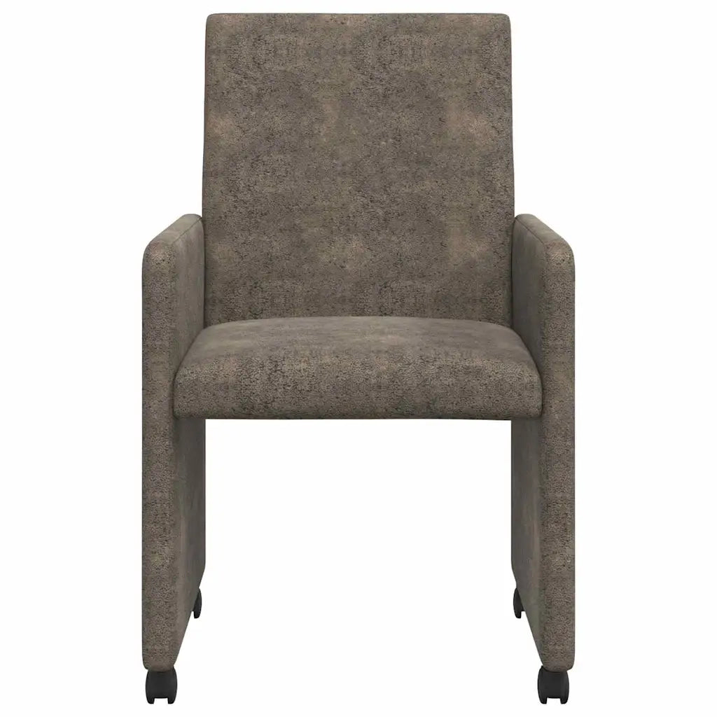 Sedie da Pranzo con Ruote 2 pcs Grigio scuro 57 x 66 x 94 cm