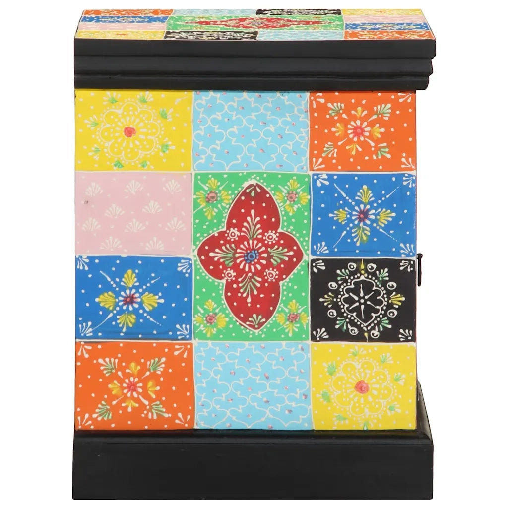 Comodini 2 pz Multicolore 40x35x45cm in Legno Massello Mango 4017563