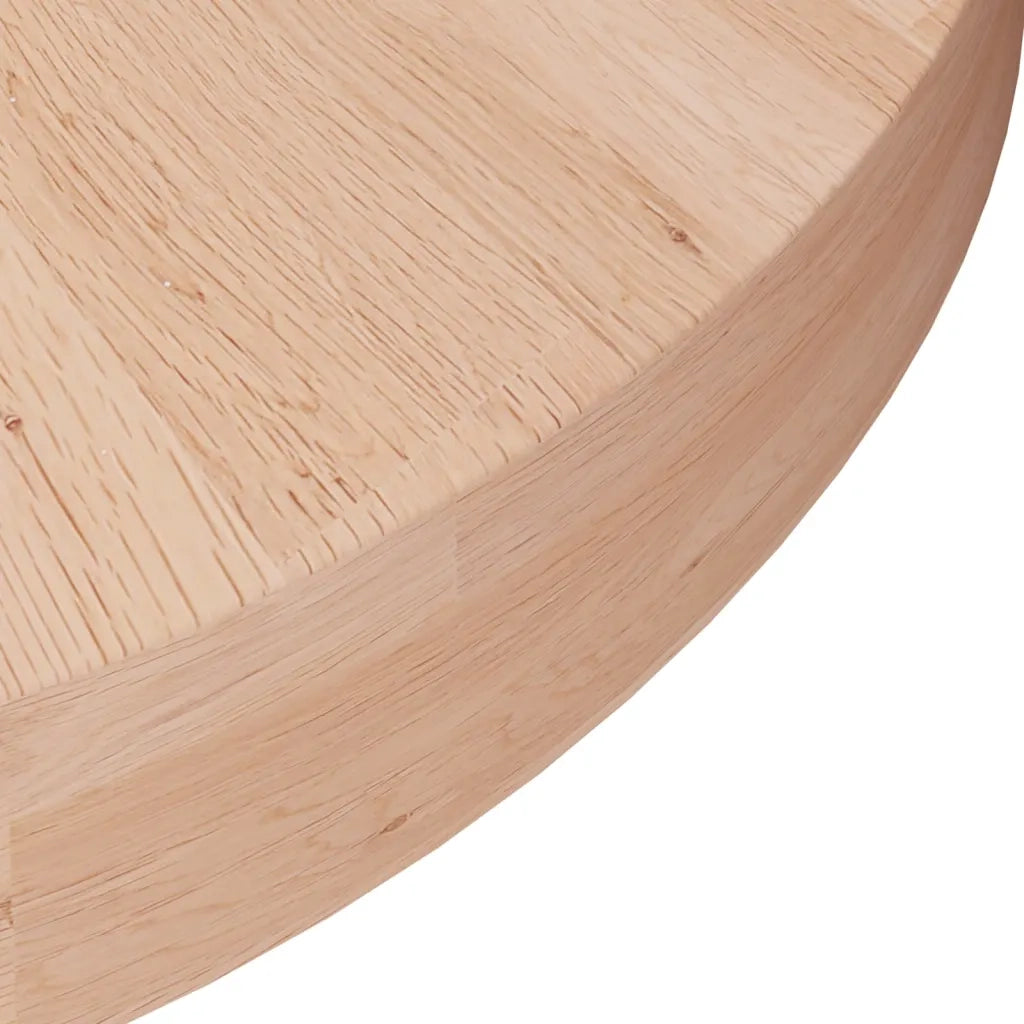 Piano Tavolo Rotondo Ø30x4 cm Massello di Rovere Non Trattato 342907