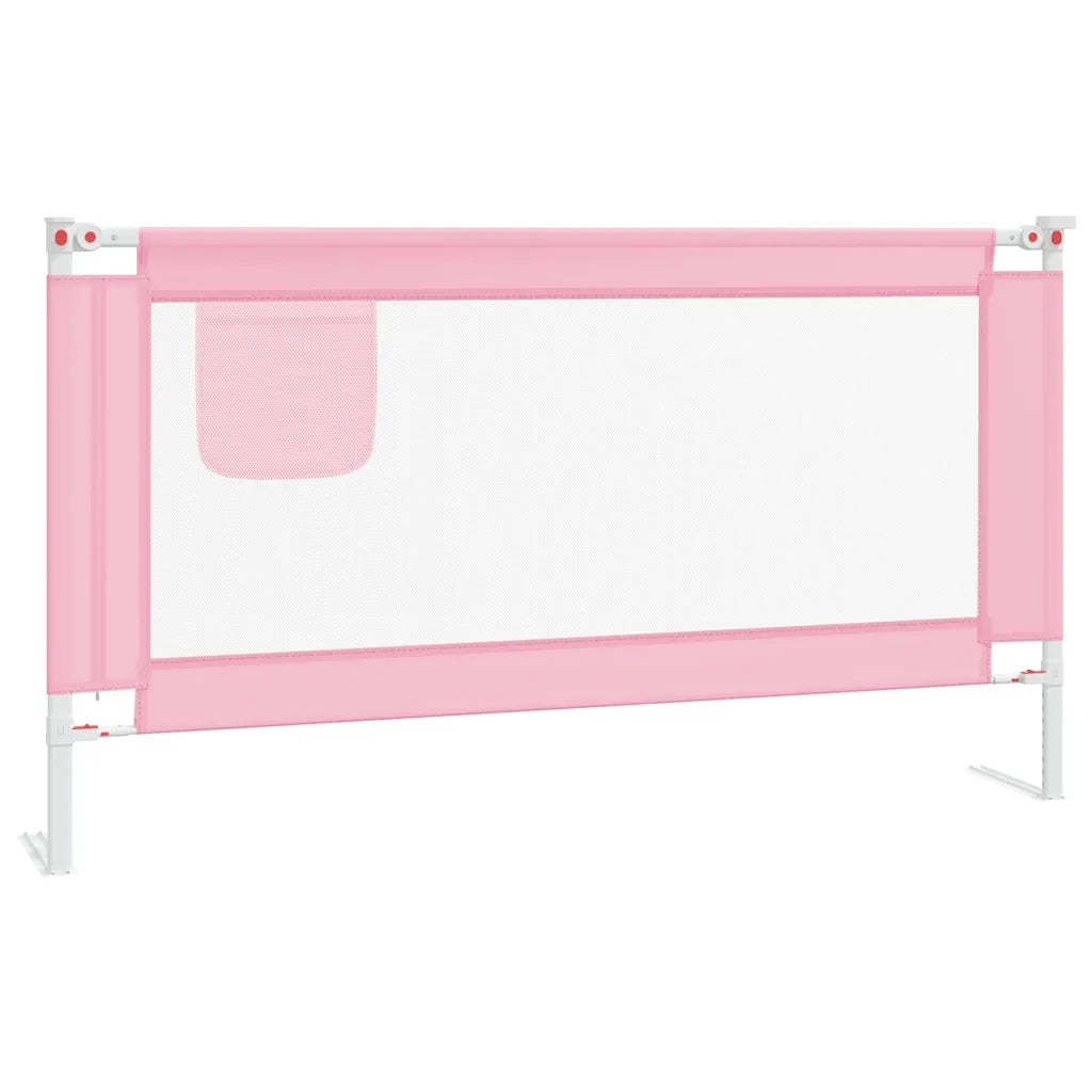 Sponda Letto di Sicurezza per Bambini Rosa 150x25 cm Tessuto 10202