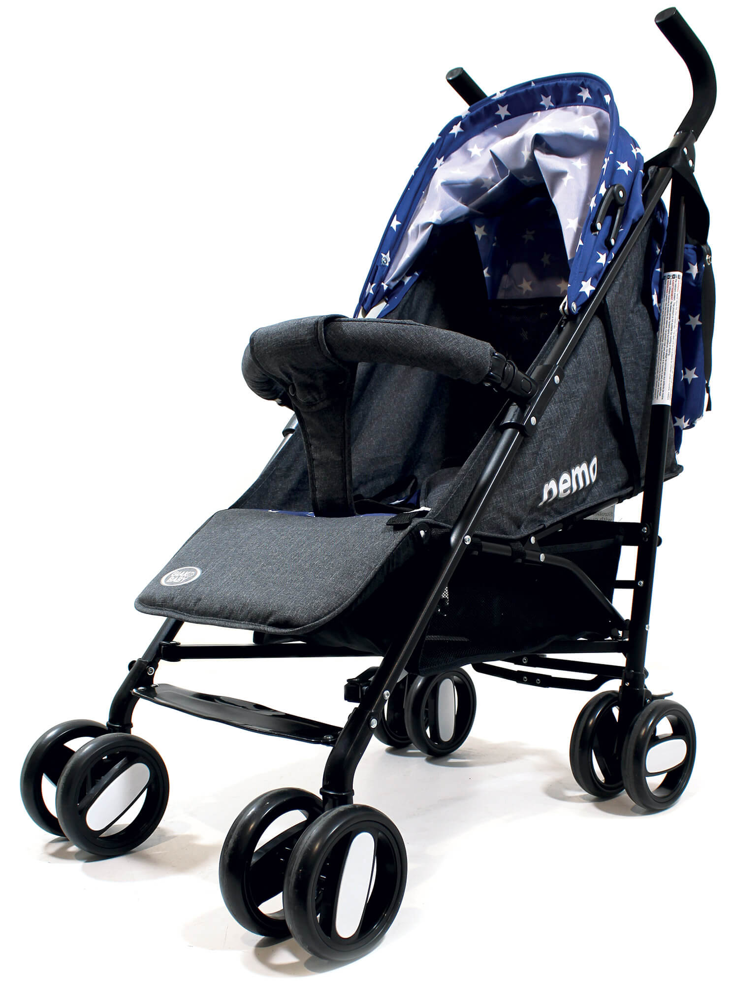 Passeggino Leggero per Bambini Pieghevole con Borsa Nemo Blu con Stelle