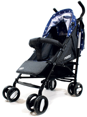 Passeggino Leggero per Bambini Pieghevole con Borsa Nemo Blu con Stelle
