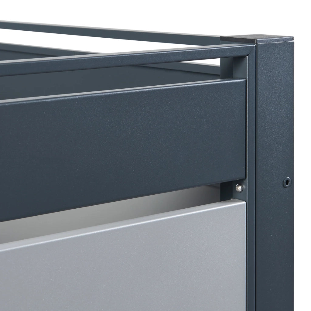 Contenitore per rifiuti in acciaio zincato 120 x 91 x 91 cm antracite argento 03_0009095