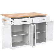 Carrello da Cucina con 2 Cassetti; 4 Ante; Piano Ribaltabile e Portaasciugamani; in MDF; 120x46x91;5 cm