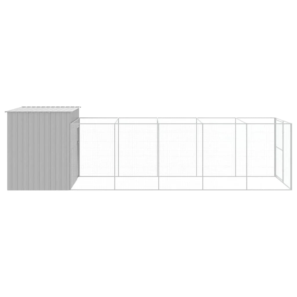 Cuccia per cani con recinto chiaro 214 x 661 x 181 cm grigio 02_0043509