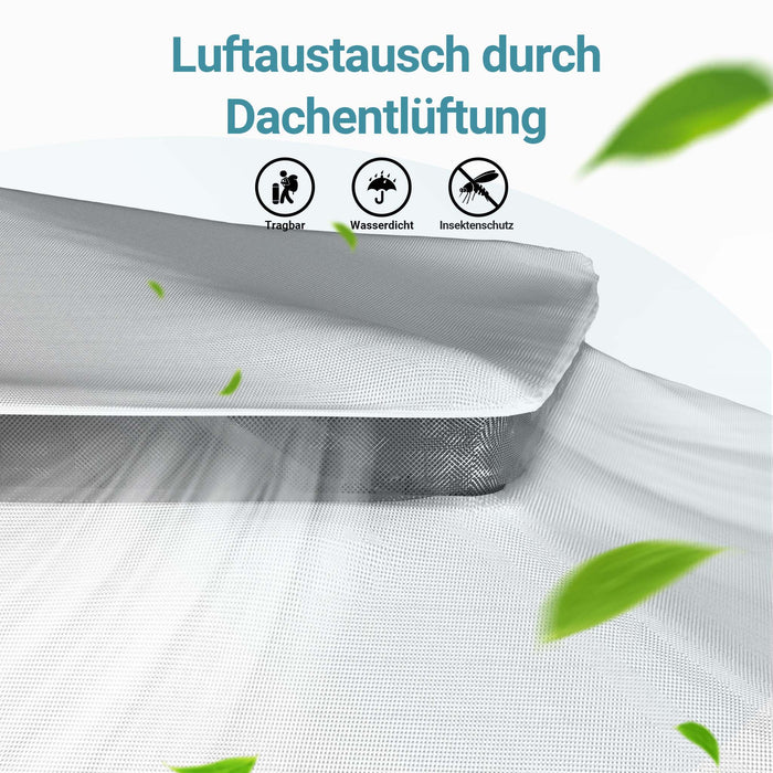 Gazebo pieghevole con zanzariera, grigio chiaro 4 x 4 m, impermeabile, UV 50+, Tendone per feste