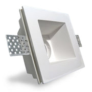 Trade Shop - Porta Faretto Fisso In Gesso Ad Incasso Per Lampadine Gu10 Led Quadrato 12x12 Cm -